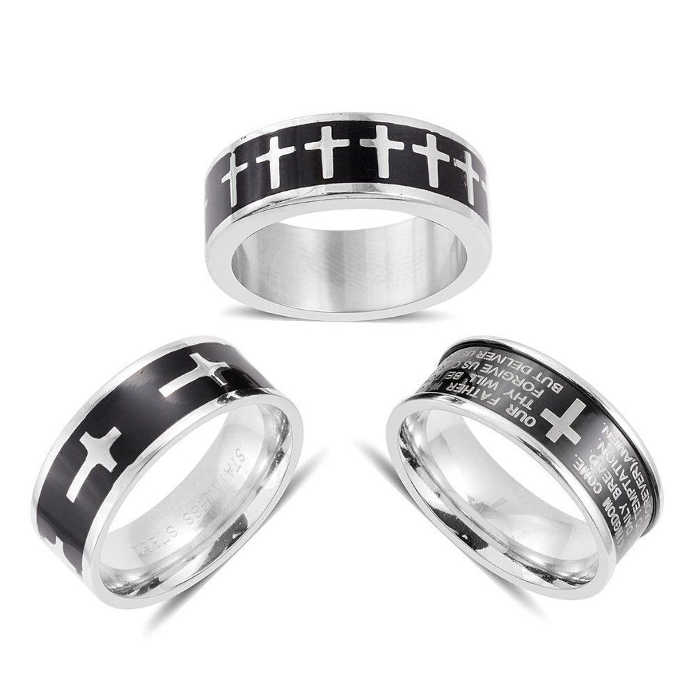 Stainless Steel Ring Bands Set of 3